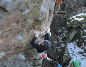 zimní bouldering